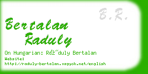 bertalan raduly business card